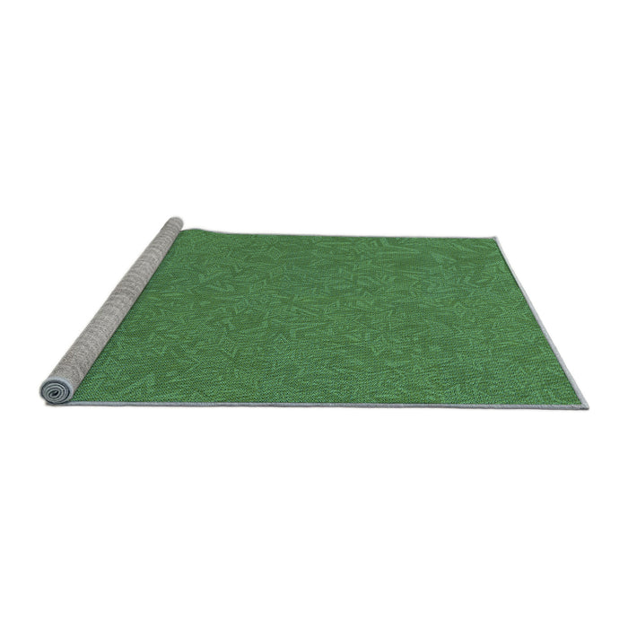 Sideview of Machine Washable Transitional Forest Green Rug, wshpat682lblu