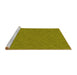 Sideview of Machine Washable Transitional Dark Yellow Green Rug, wshpat682yw