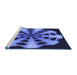 Sideview of Machine Washable Transitional Sky Blue Rug, wshpat683blu