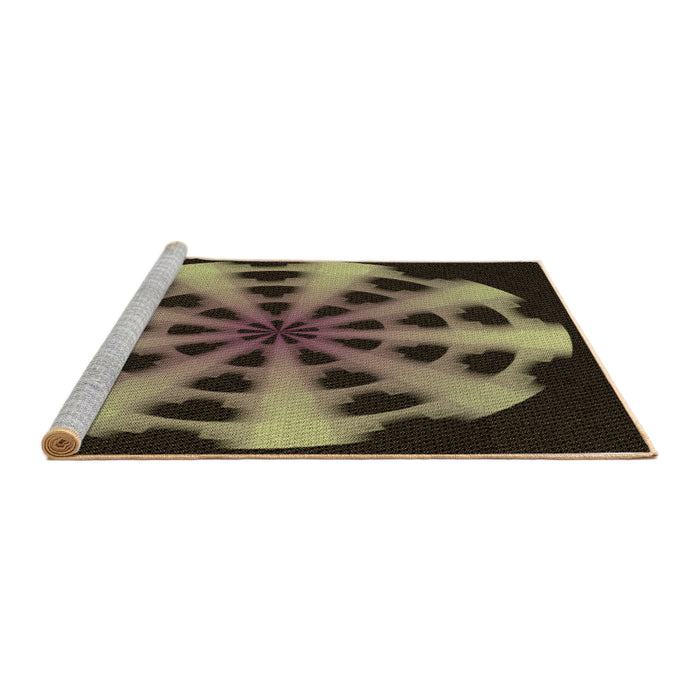 Sideview of Machine Washable Transitional Copper Brown Rug, wshpat683brn