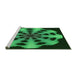 Sideview of Machine Washable Transitional Dark Forest Green Rug, wshpat683grn