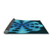 Thickness of Patterned Deep Teal Green Rug, pat683lblu