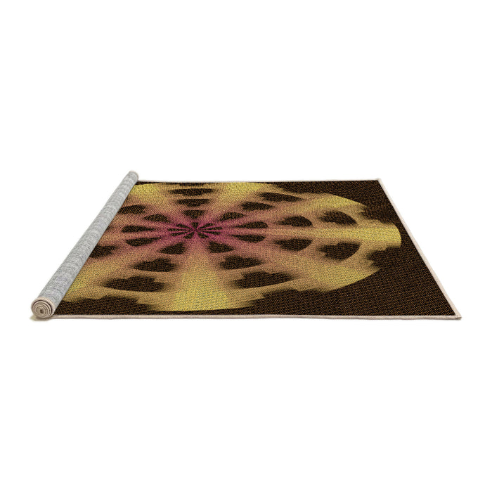 Sideview of Machine Washable Transitional Night Red Rug, wshpat683org