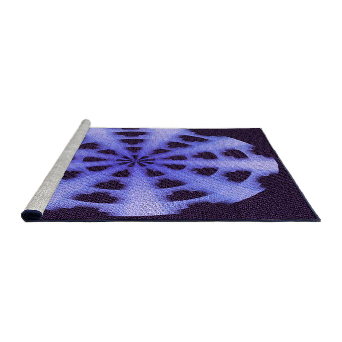Sideview of Machine Washable Transitional Light Slate Blue Rug, wshpat683pur