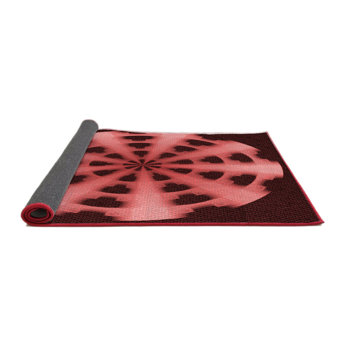 Thickness of Patterned Red Rug, pat683rd