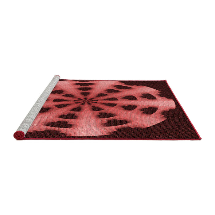 Sideview of Machine Washable Transitional Red Rug, wshpat683rd