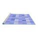 Sideview of Machine Washable Transitional Light Slate Blue Rug, wshpat684blu