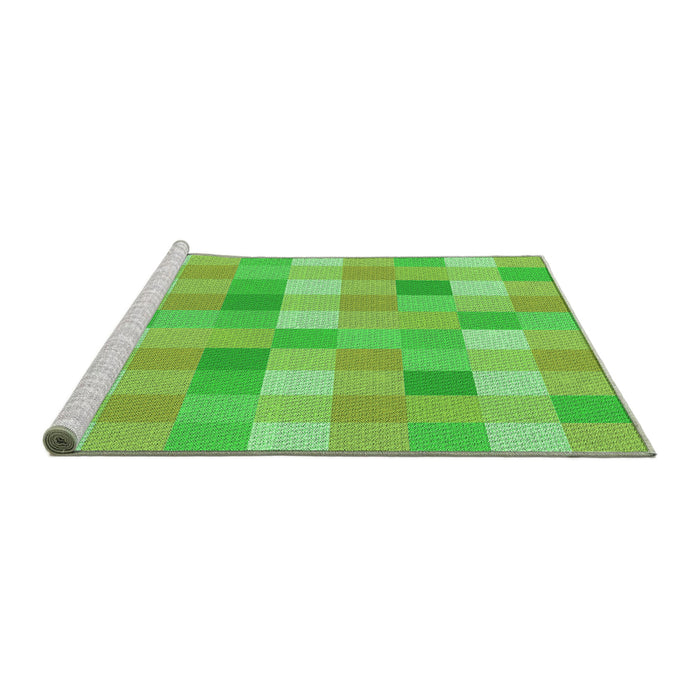 Sideview of Machine Washable Transitional Emerald Green Rug, wshpat684grn