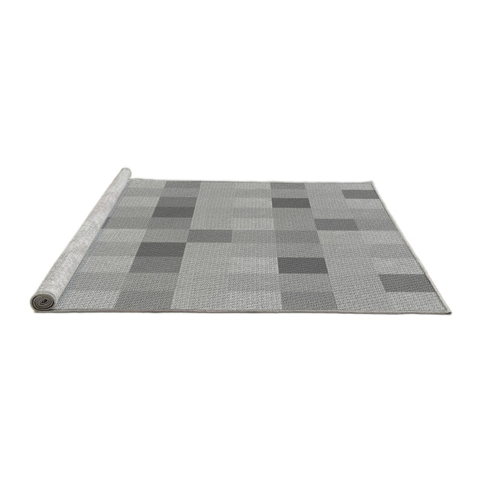 Sideview of Machine Washable Transitional Gray Rug, wshpat684gry