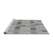Sideview of Machine Washable Transitional Gray Rug, wshpat684gry