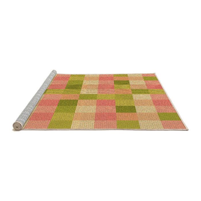 Sideview of Machine Washable Transitional Orange Rug, wshpat684org