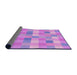 Thickness of Patterned Bright Lilac Purple Rug, pat684pur