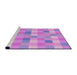 Sideview of Machine Washable Transitional Bright Lilac Purple Rug, wshpat684pur