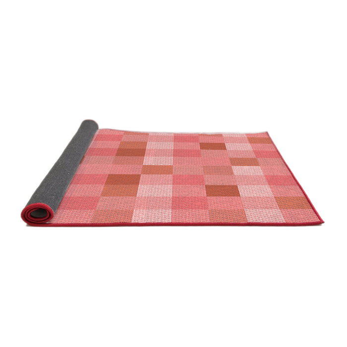 Thickness of Patterned Light Salmon Pink Rug, pat684rd