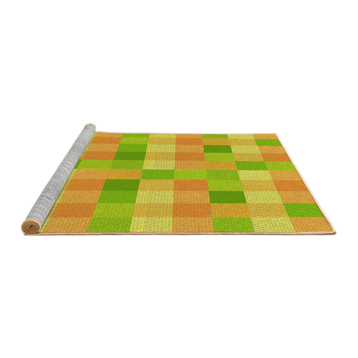 Sideview of Machine Washable Transitional Green Rug, wshpat684yw