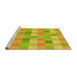 Sideview of Machine Washable Transitional Green Rug, wshpat684yw