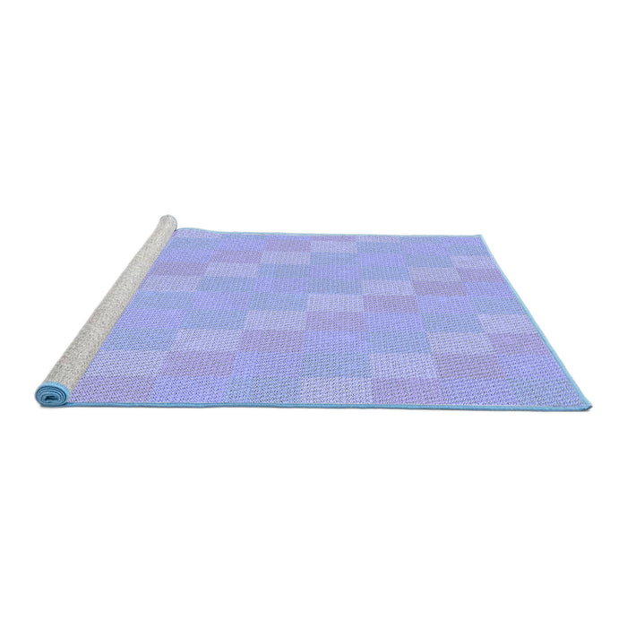 Sideview of Machine Washable Transitional Light Slate Blue Rug, wshpat685blu