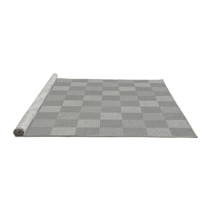 Sideview of Machine Washable Transitional Silver Gray Rug, wshpat685gry