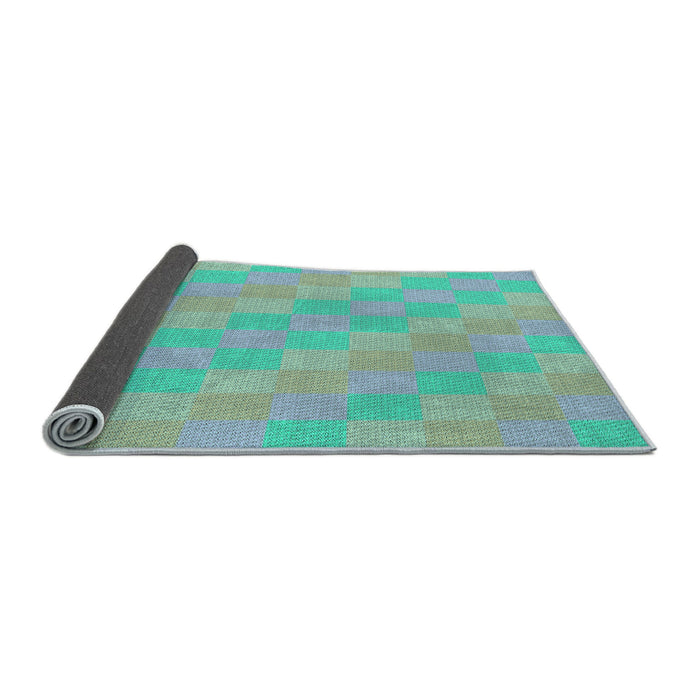 Thickness of Patterned Turquoise Green Rug, pat685lblu