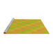 Sideview of Machine Washable Transitional Neon Yellow Green Rug, wshpat685yw