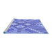 Sideview of Machine Washable Transitional Denim Blue Rug, wshpat686blu