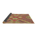 Thickness of Patterned Red Rug, pat686brn