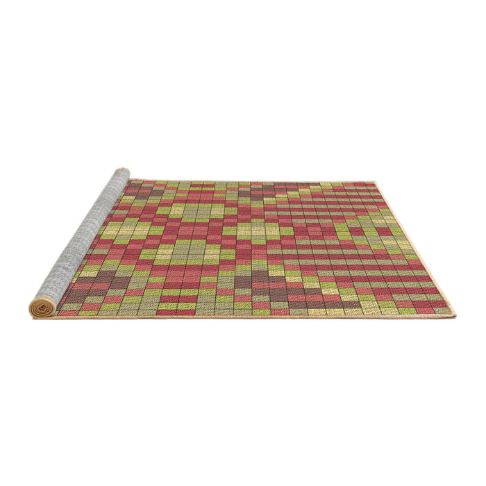 Sideview of Machine Washable Transitional Red Rug, wshpat686brn