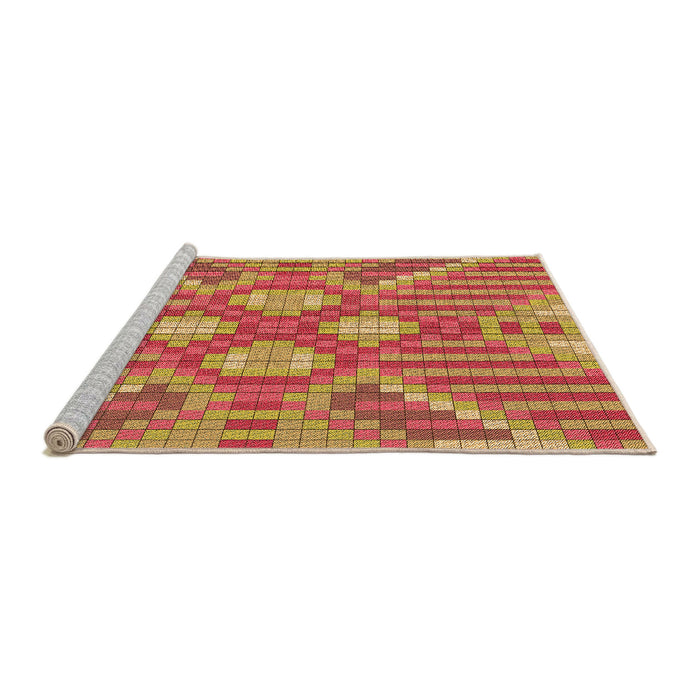 Sideview of Machine Washable Transitional Yellow Rug, wshpat686org