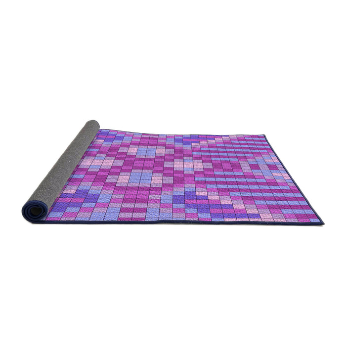 Thickness of Patterned Purple Mimosa Purple Rug, pat686pur
