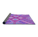 Thickness of Patterned Purple Mimosa Purple Rug, pat686pur
