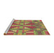 Sideview of Machine Washable Transitional Green Rug, wshpat687brn