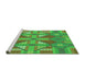 Sideview of Machine Washable Transitional Dark Lime Green Rug, wshpat687grn