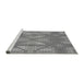 Sideview of Machine Washable Transitional Dark Gray Rug, wshpat687gry