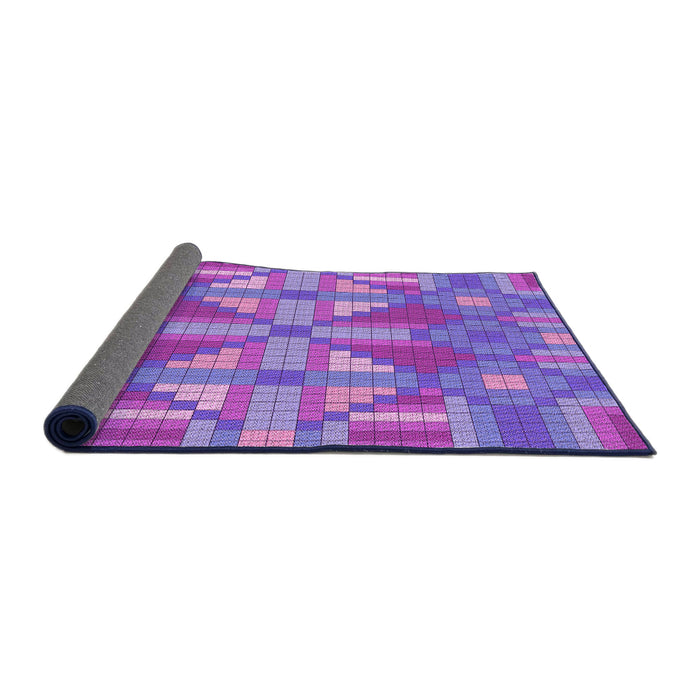 Thickness of Patterned Purple Mimosa Purple Rug, pat687pur