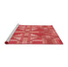 Sideview of Machine Washable Transitional Red Rug, wshpat687rd