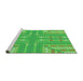 Sideview of Machine Washable Transitional Neon Green Rug, wshpat688grn