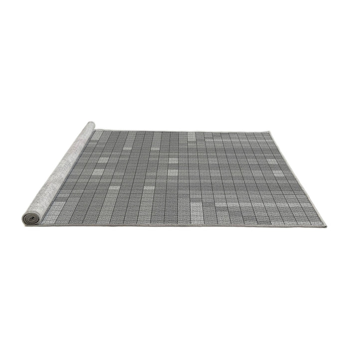 Sideview of Machine Washable Transitional Silver Gray Rug, wshpat688gry