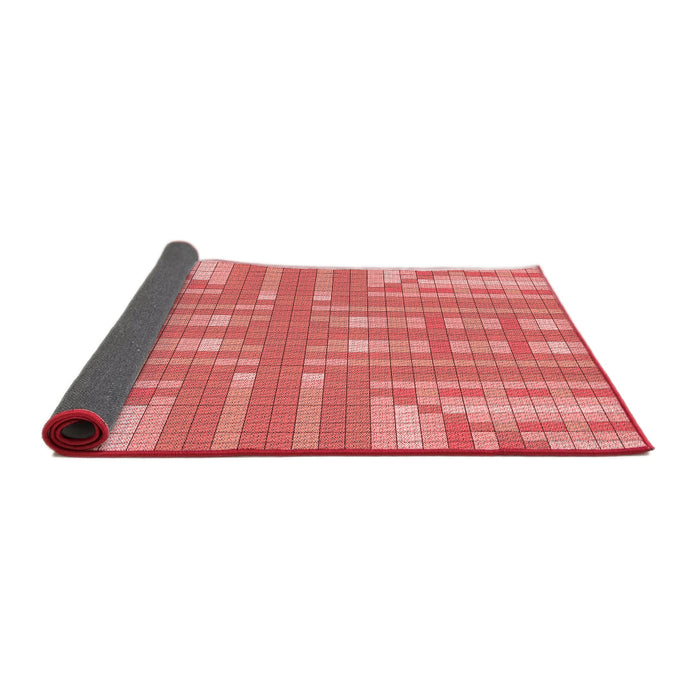 Thickness of Patterned Fire Red Rug, pat688rd