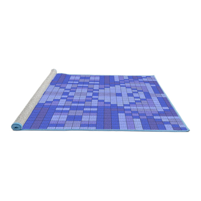 Sideview of Machine Washable Transitional Sky Blue Rug, wshpat689blu