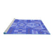 Sideview of Machine Washable Transitional Sky Blue Rug, wshpat689blu