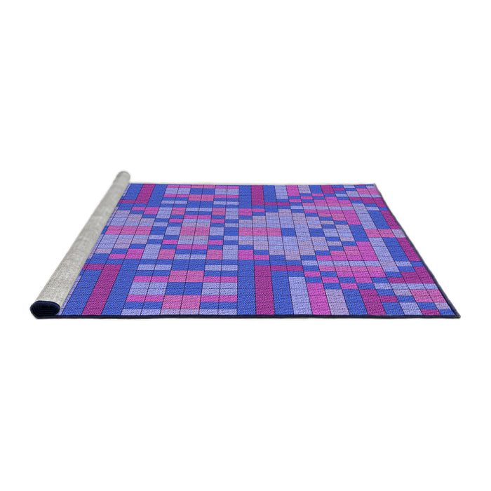 Sideview of Machine Washable Transitional Light Slate Blue Rug, wshpat689pur
