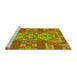 Sideview of Machine Washable Transitional Mahogany Brown Rug, wshpat689yw