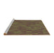 Machine Washable Transitional Brown Rug in a Bedroom, wshpat69brn