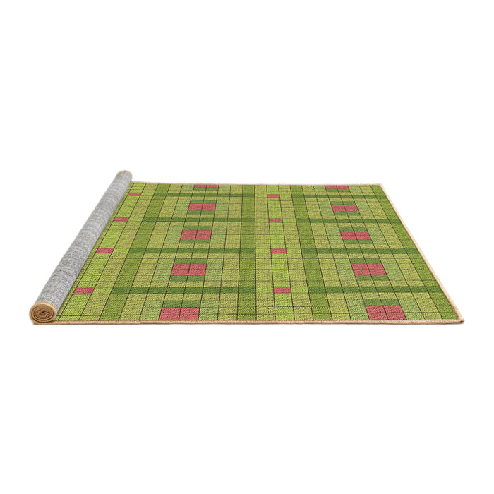 Sideview of Machine Washable Transitional Dark Yellow Green Rug, wshpat690brn