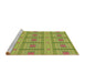 Sideview of Machine Washable Transitional Dark Yellow Green Rug, wshpat690brn