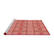 Sideview of Machine Washable Transitional Fire Red Rug, wshpat690rd