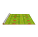 Sideview of Machine Washable Transitional Green Rug, wshpat690yw