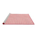 Sideview of Machine Washable Transitional Pastel Red Pink Rug, wshpat691rd