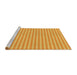 Sideview of Machine Washable Transitional Neon Orange Rug, wshpat692yw