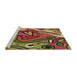 Sideview of Machine Washable Transitional Saffron Red Rug, wshpat694brn